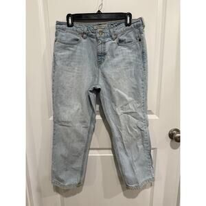 VTG Y2K Tommy Hilfiger Retro Hipster Size 10 Straight Leg Light Blue Crop Jeans